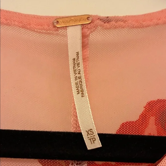 Free People Sheer Floral Tie Neck Top - Picture 2 of 5